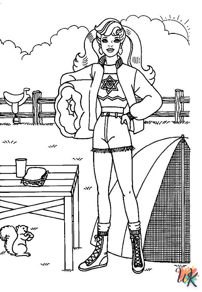 image de coloriage Barbie  pour enfant