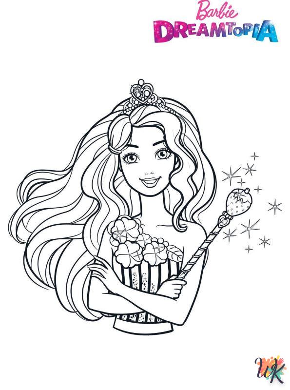 coloriage Barbie Dreamtopia  pour enfant de 4 ans