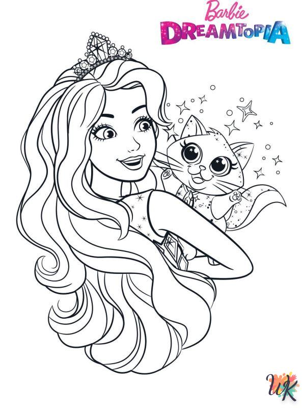 coloriage Barbie Dreamtopia  à imprimer pour enfant de 6 ans