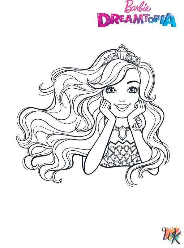 coloriage Barbie Dreamtopia  à imprimer pour enfant de 8 ans