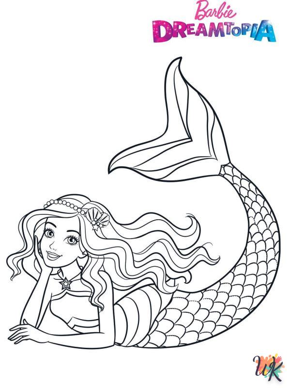 coloriage Barbie Dreamtopia  à imprimer pour enfant de 4 ans