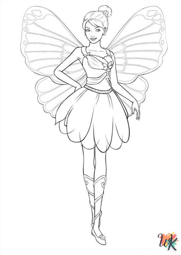 coloriage barbie - papillon  en ligne pour enfant