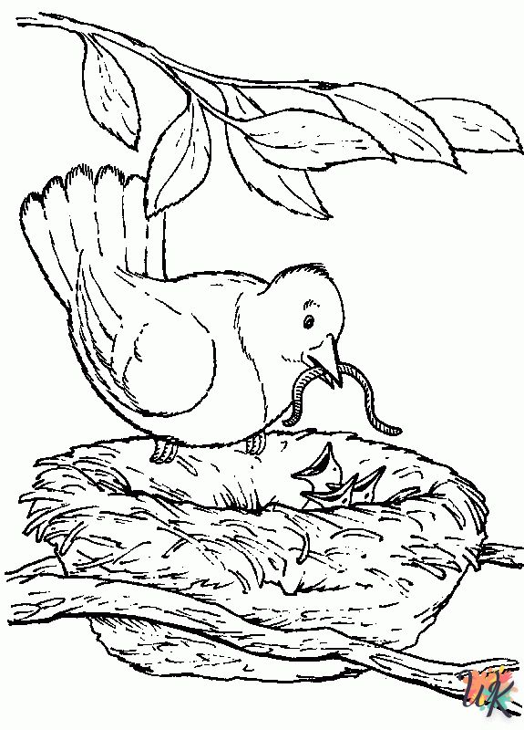 coloriage s Des oiseaux  à numéro adulte en ligne gratuit