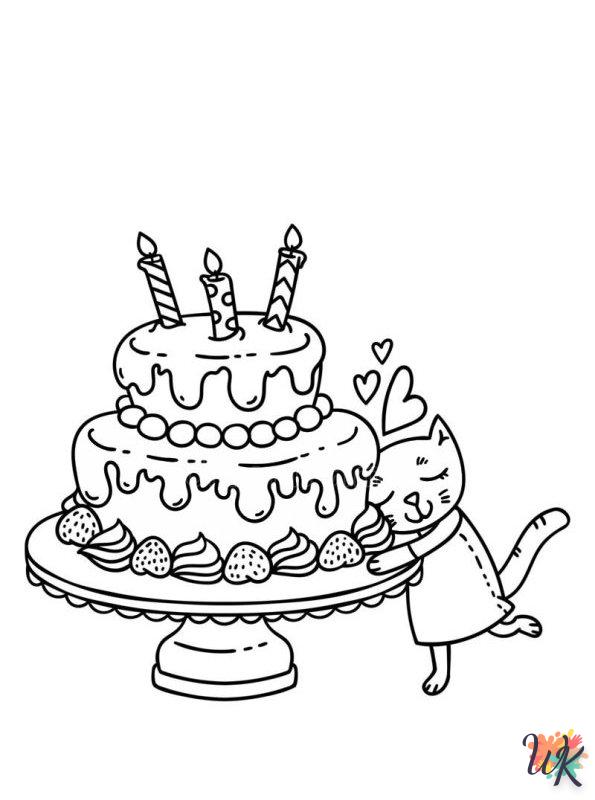 coloriage Gâteau danniversaire  bebe à imprimer gratuit