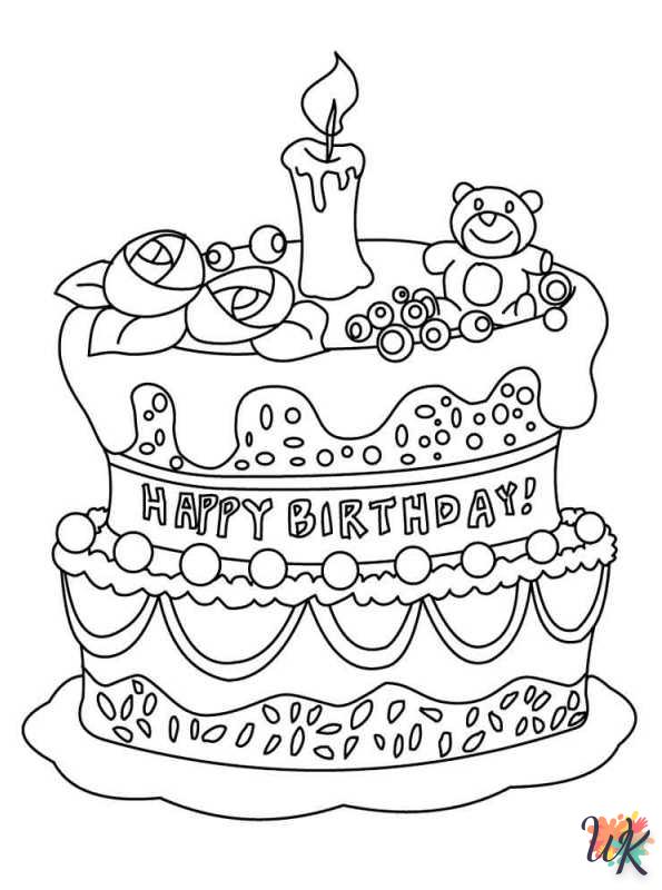 coloriage Gâteau danniversaire  et dessin a imprimer