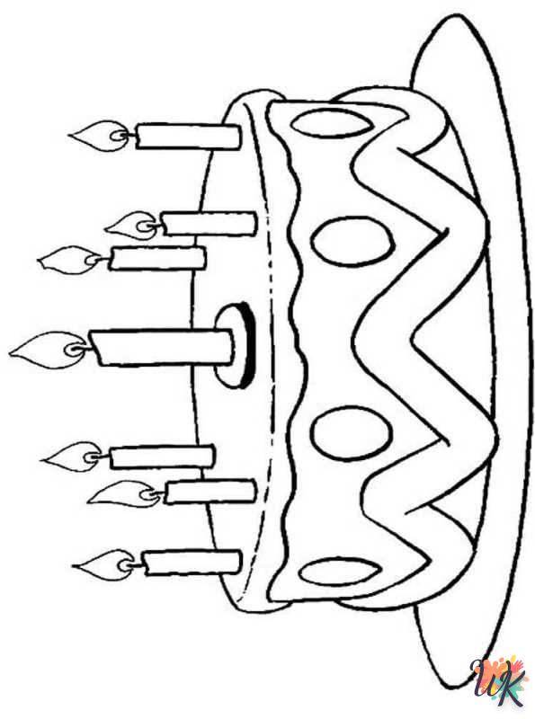 a imprimer coloriage Gâteau danniversaire  gratuit