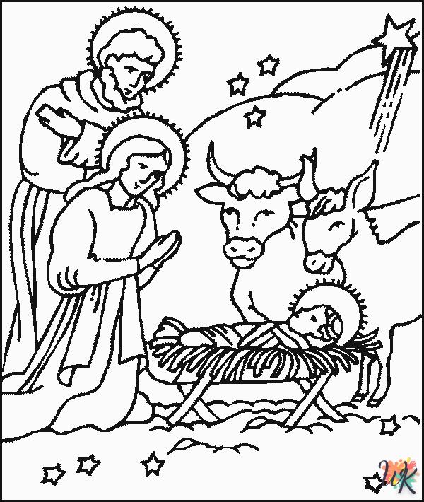 coloriage Histoire biblique de Noël  à imprimer pdf