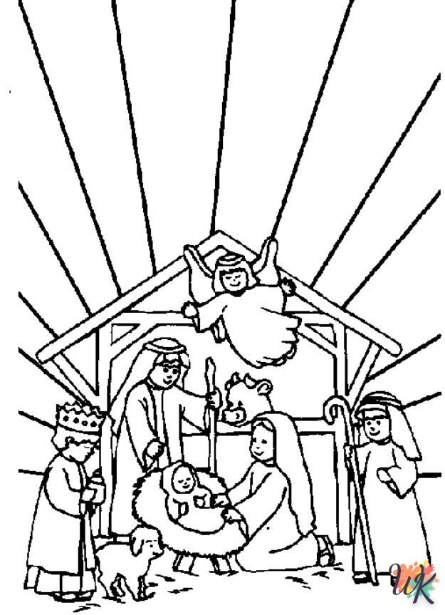coloriage Histoire biblique de Noël  pour enfant de 2 ans