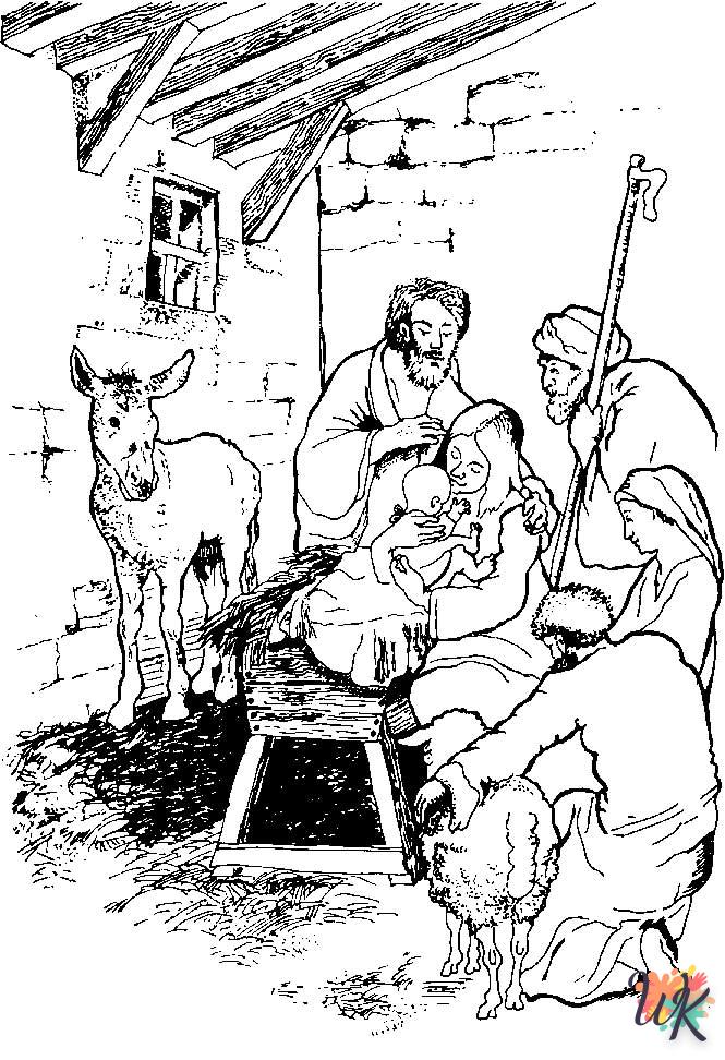 imprimer coloriage Histoire biblique de Noël  gratuit