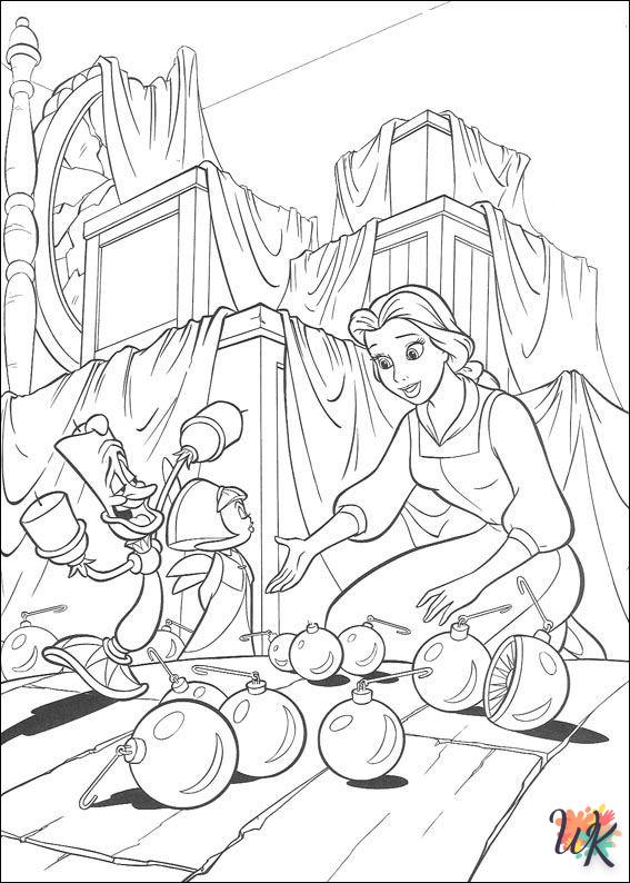 coloriage s La Belle et la Bête  pour enfant de 2 ans