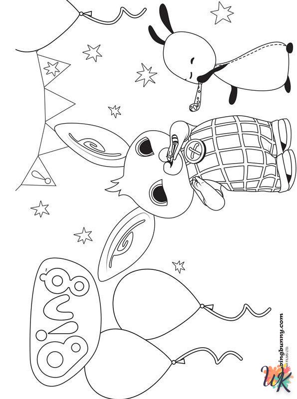 coloriage Bing Bunny  et decoupage a imprimer gratuit