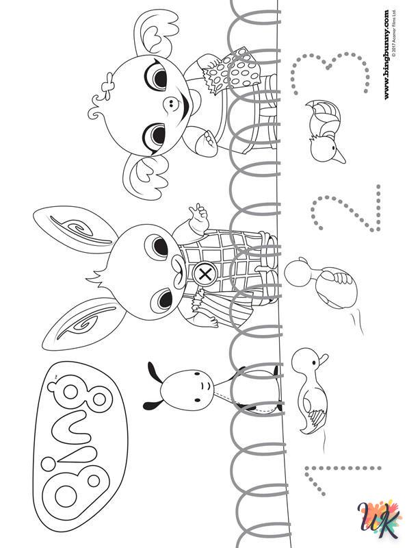 coloriage Bing Bunny  enfant 5 ans à imprimer