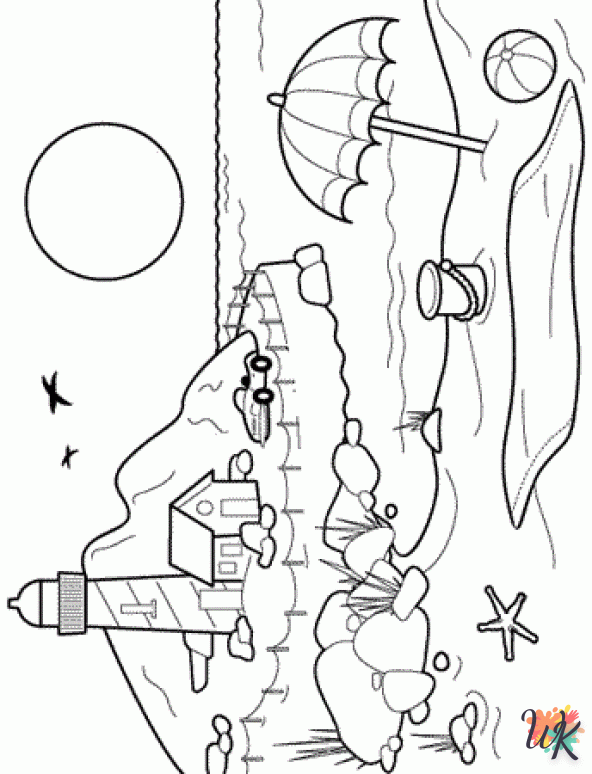 coloriage s Plage  à imprimer pour enfant de 4 ans