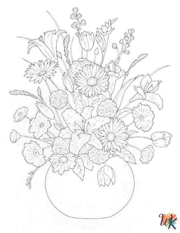 coloriage bouquet  enfant à imprimer pdf