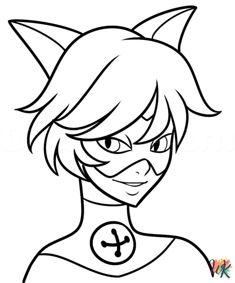 coloriage Cat Noir  a imprimer enfant 6 ans