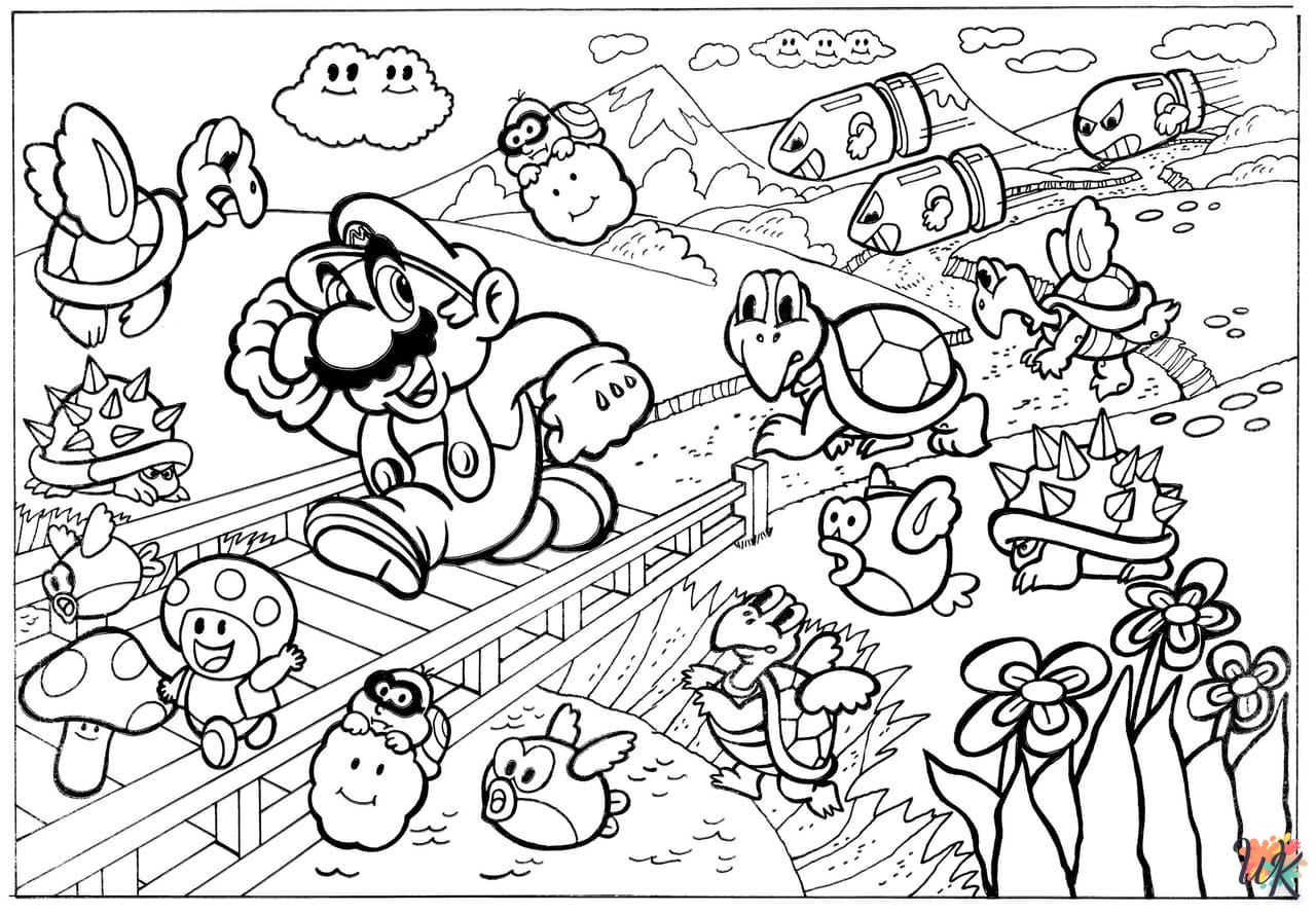 coloriage Super Mario  animaux enfant a imprimer