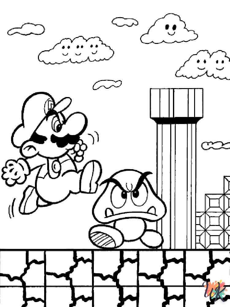 coloriage Super Mario  à imprimer a4