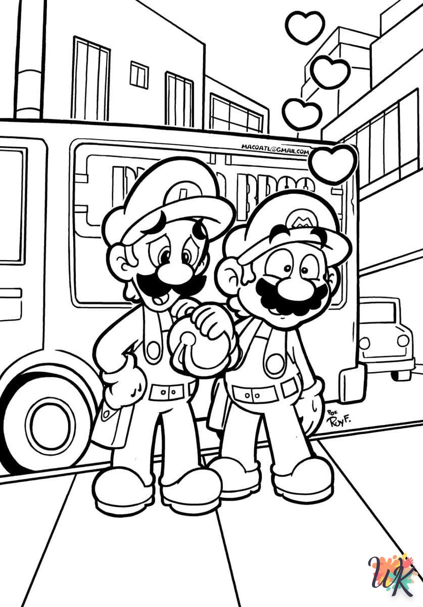 coloriage Super Mario  a imprimer pour enfant de 4 ans