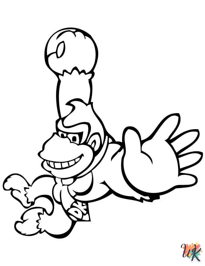 coloriage Donkey Kong  enfant 6 ans à imprimer