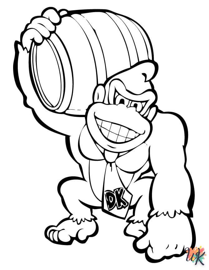 coloriage Donkey Kong  de pour enfants