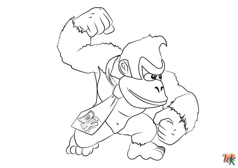 coloriage Donkey Kong  enfant 2 ans a imprimer