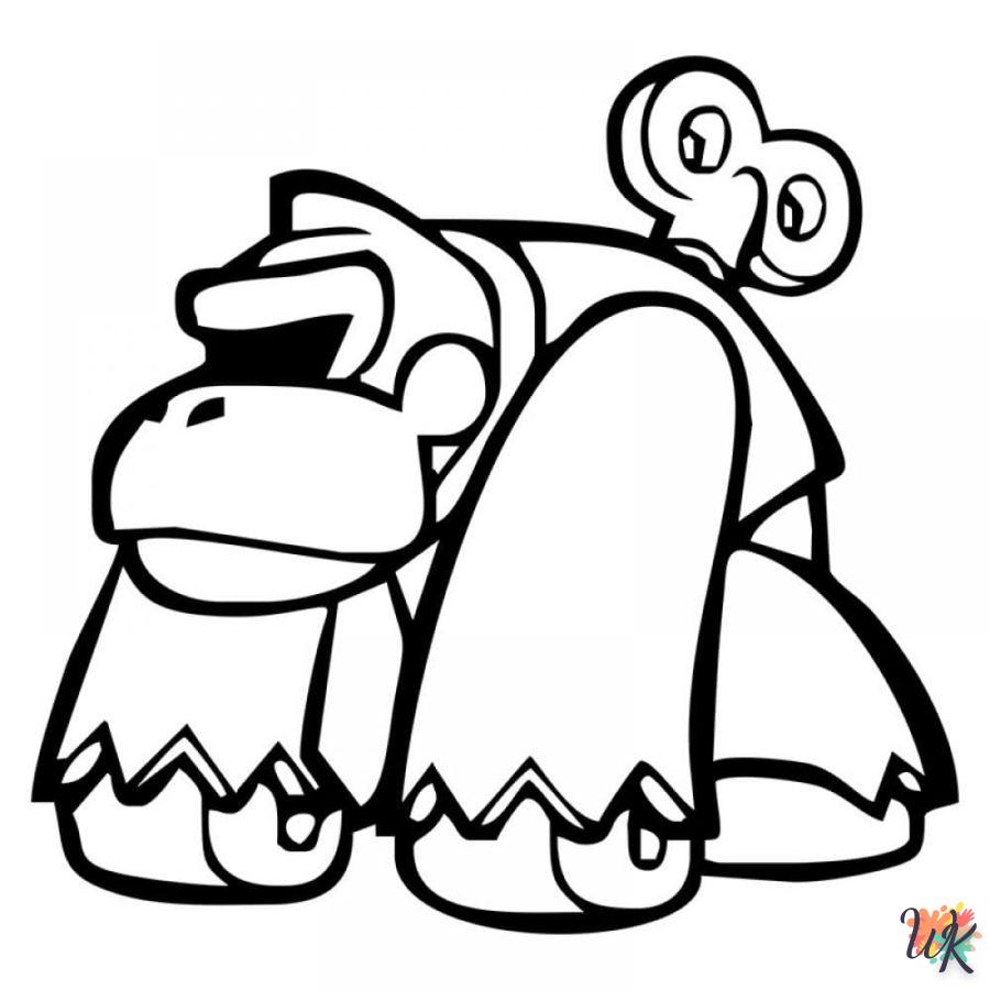 coloriage Donkey Kong  à imprimer pour enfant de 7 ans