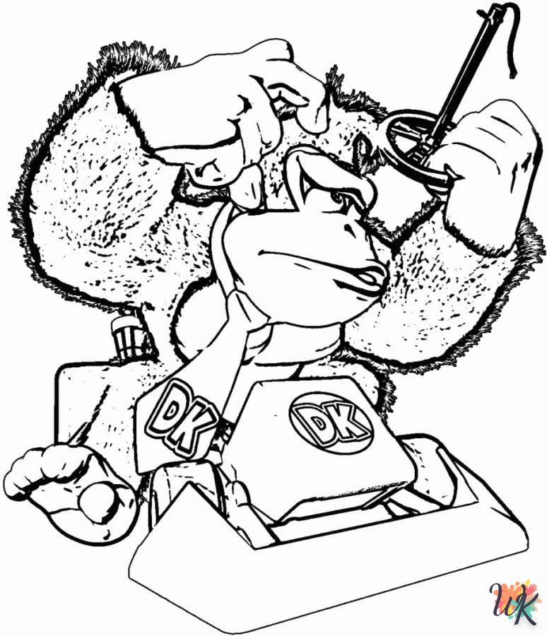 coloriage Donkey Kong  enfant 5 ans à imprimer