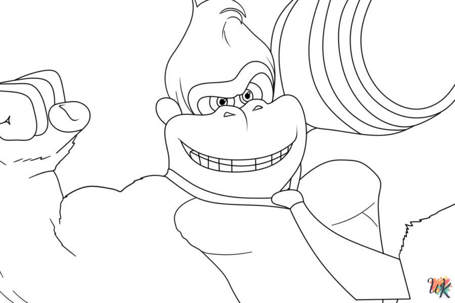 coloriage Donkey Kong  enfant 8 ans a imprimer