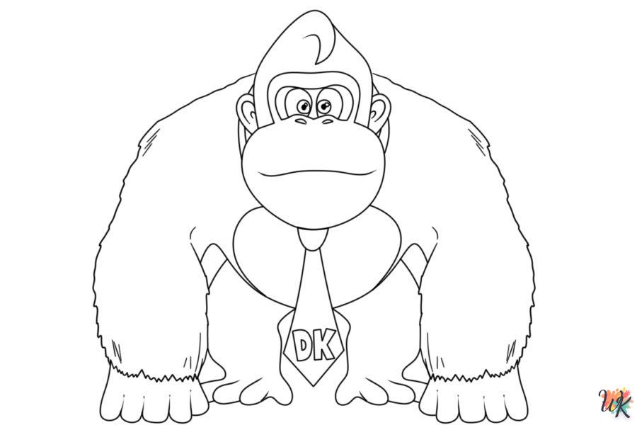 coloriage Donkey Kong  à imprimer pour enfant de 8 ans