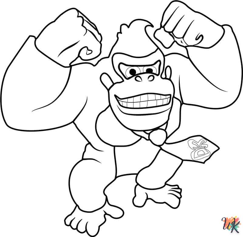 coloriage Donkey Kong  en ligne pour bebe de 2 ans