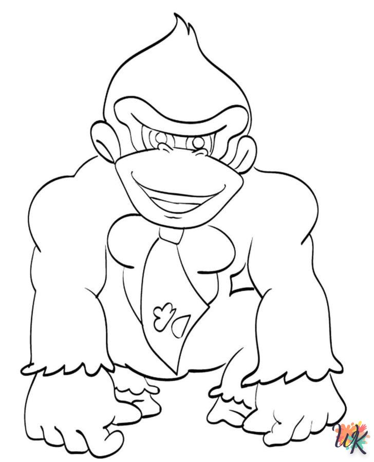 coloriage Donkey Kong  pour enfants a imprimer