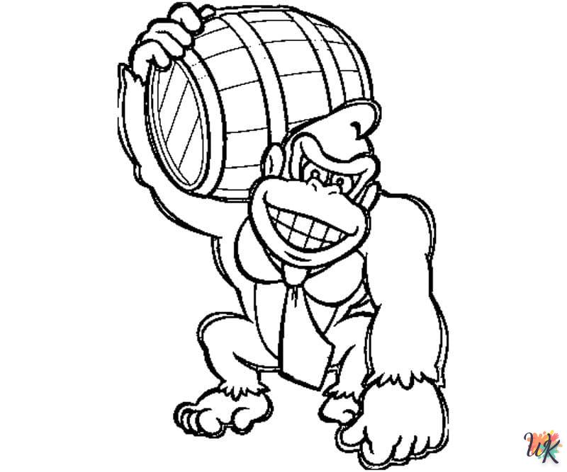 coloriage Donkey Kong  à imprimer pour enfant de 2 ans