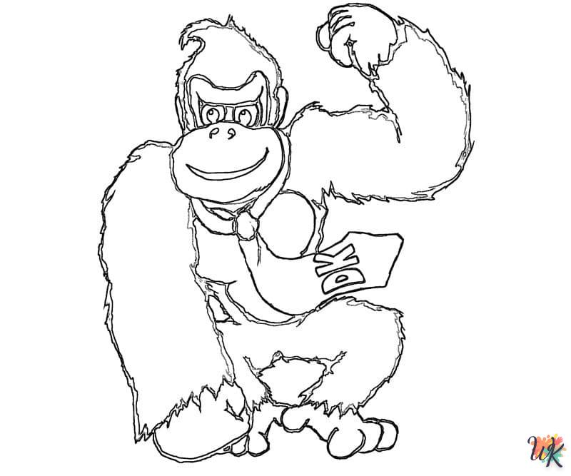 coloriage Donkey Kong  dinosaures en ligne gratuit à imprimer