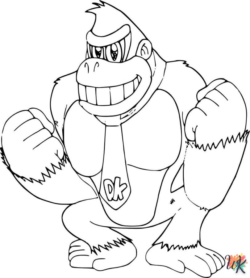 coloriage Donkey Kong  automne en ligne gratuit à imprimer