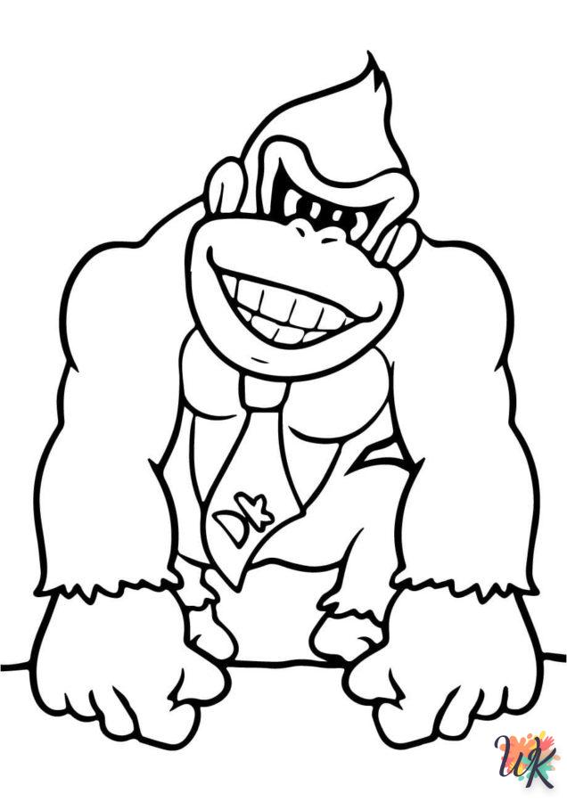 coloriage Donkey Kong  enfant 4 ans a imprimer