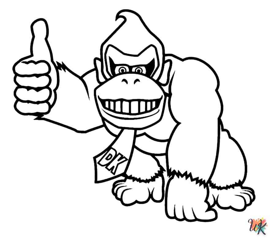 coloriage Donkey Kong  à imprimer pour enfant de 10 ans