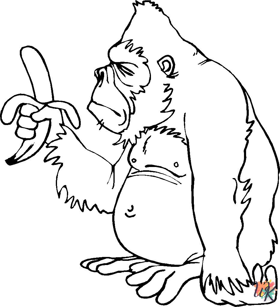 coloriage Gorilla  pour enfant de 6 ans