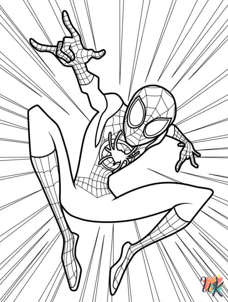 coloriage Spider Verse  dinosaures en ligne gratuit à imprimer