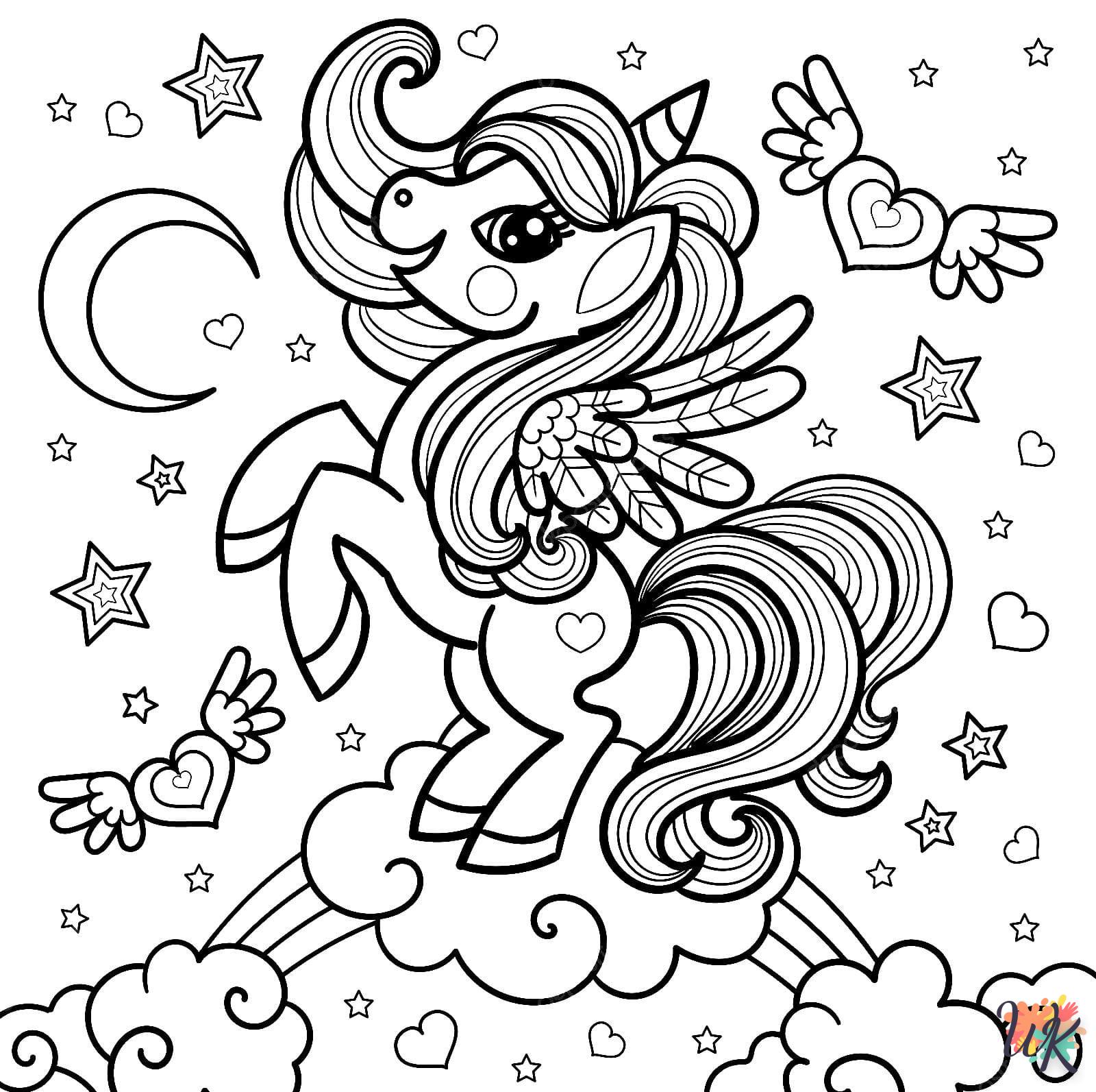 coloriage Licorne  à imprimer gratuitement pdf