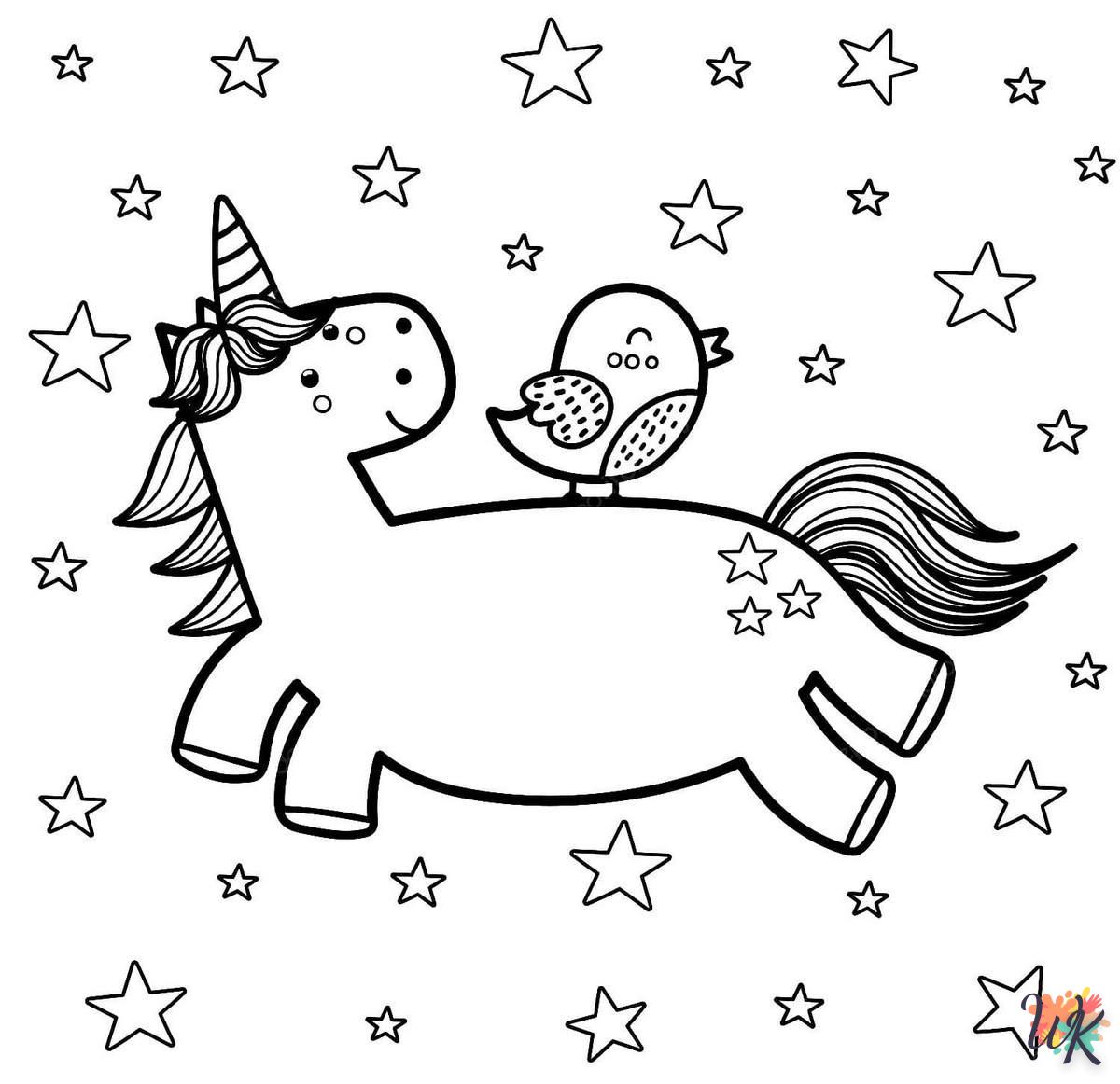 coloriage Licorne  enfant 7 ans a imprimer