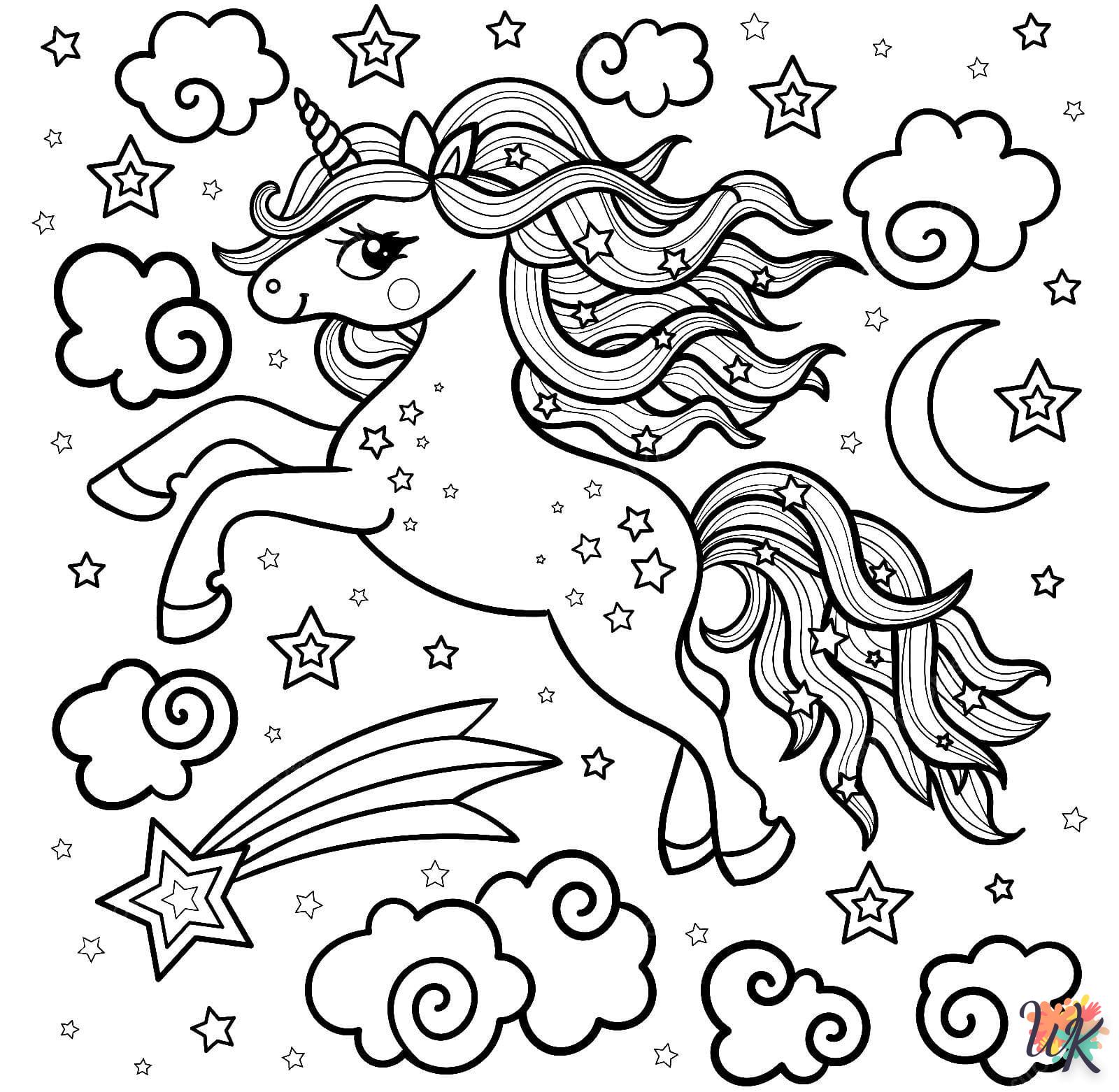 coloriage Licorne  enfant 4 ans a imprimer