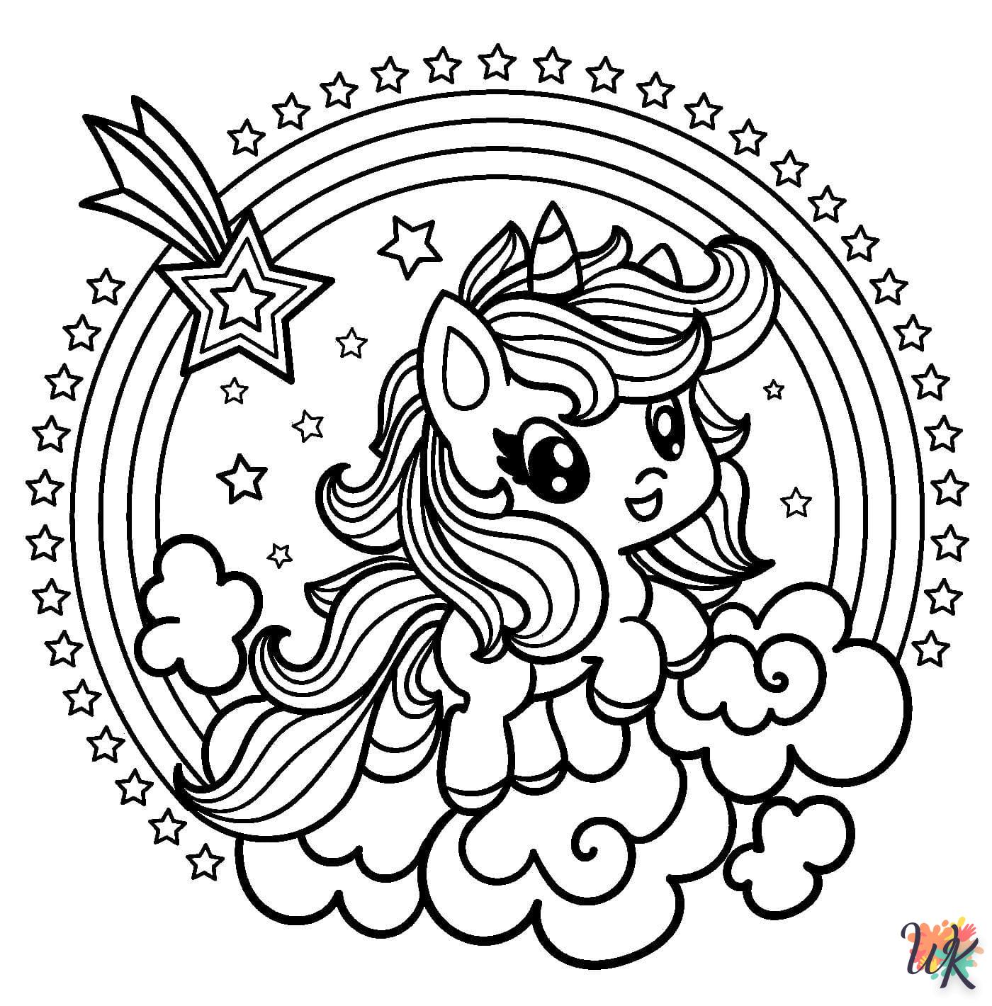 coloriage Licorne  à imprimer a4