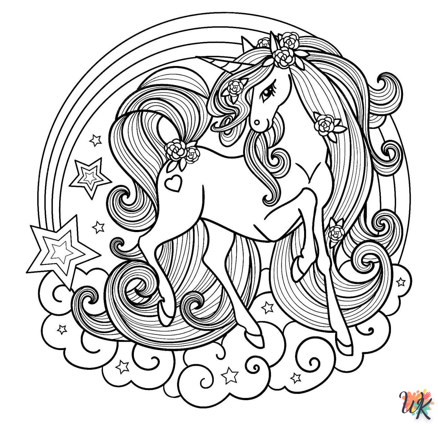 coloriage Licorne  pour enfant de 6 ans