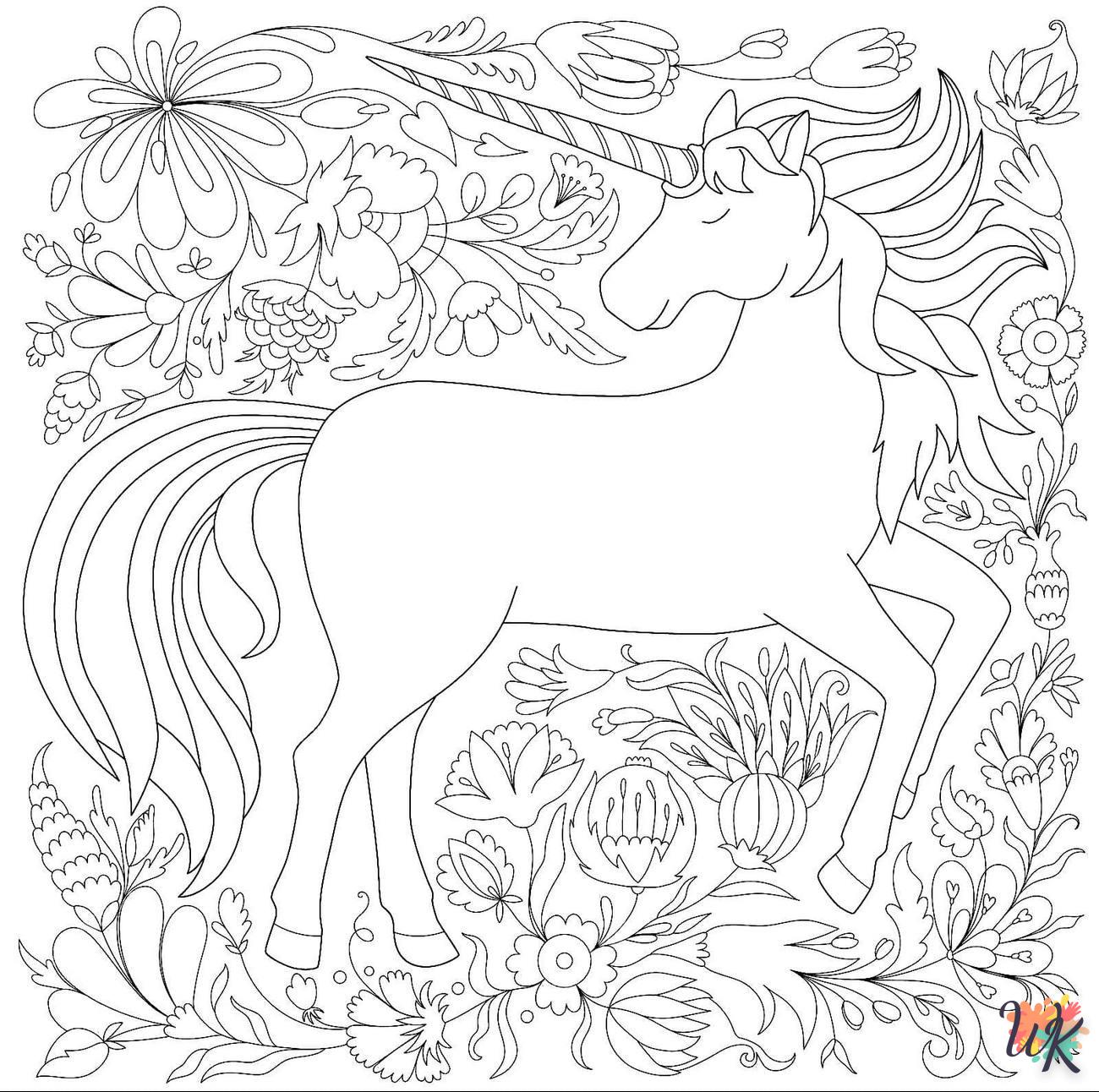 coloriage Licorne  7 ans en ligne gratuit à imprimer