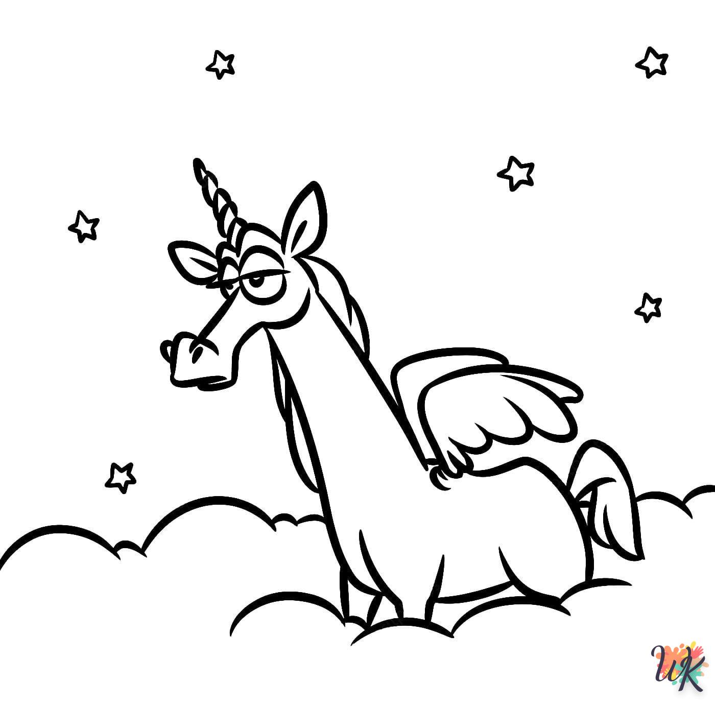 coloriage Licorne  enfant à imprimer pdf