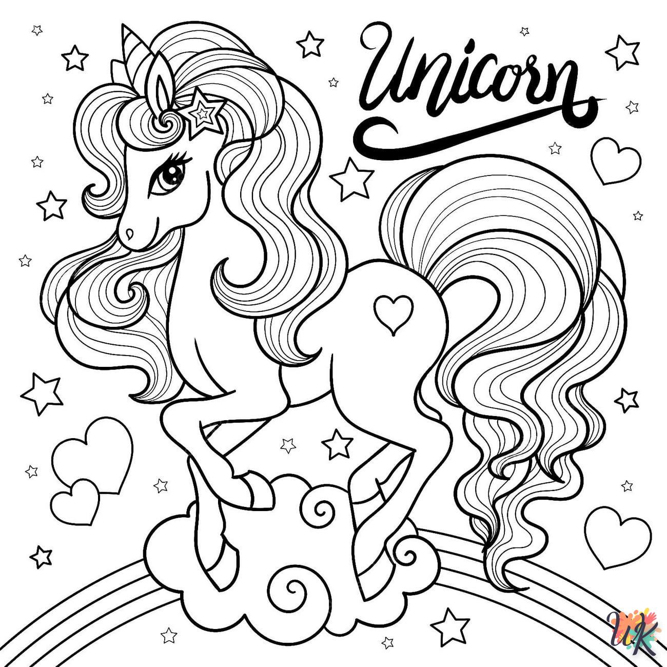 coloriage Licorne  et découpage à imprimer