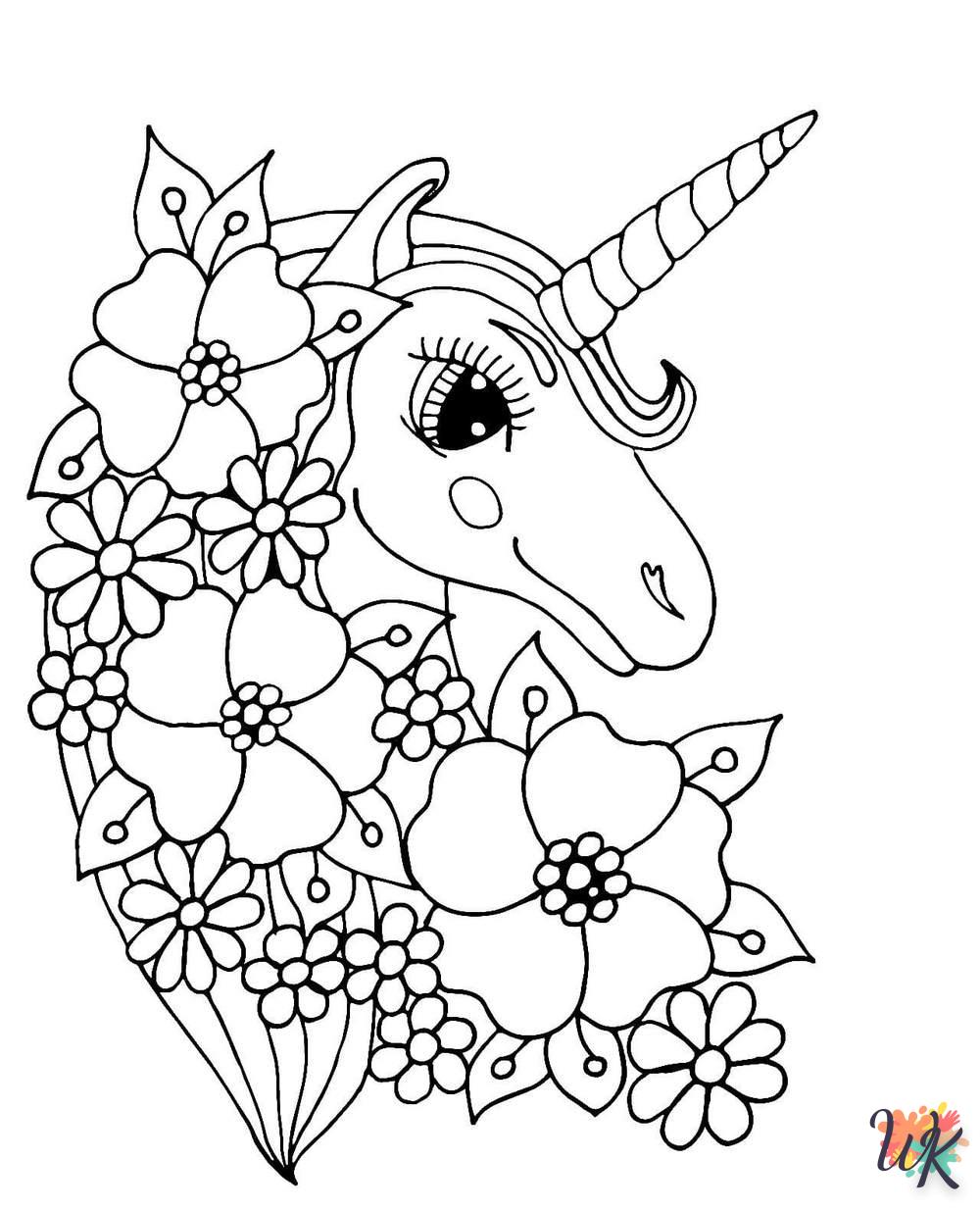 coloriage Licorne  à imprimer a4