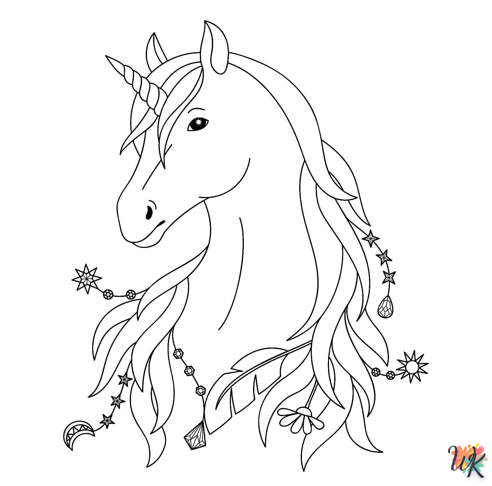 coloriage Licorne  en ligne gratuit pour 12 ans