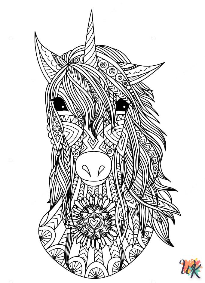 coloriage Licorne  et decoupage a imprimer gratuit