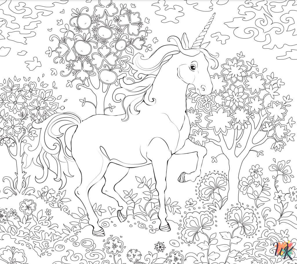 coloriage Licorne  de noël gratuit à imprimer en ligne